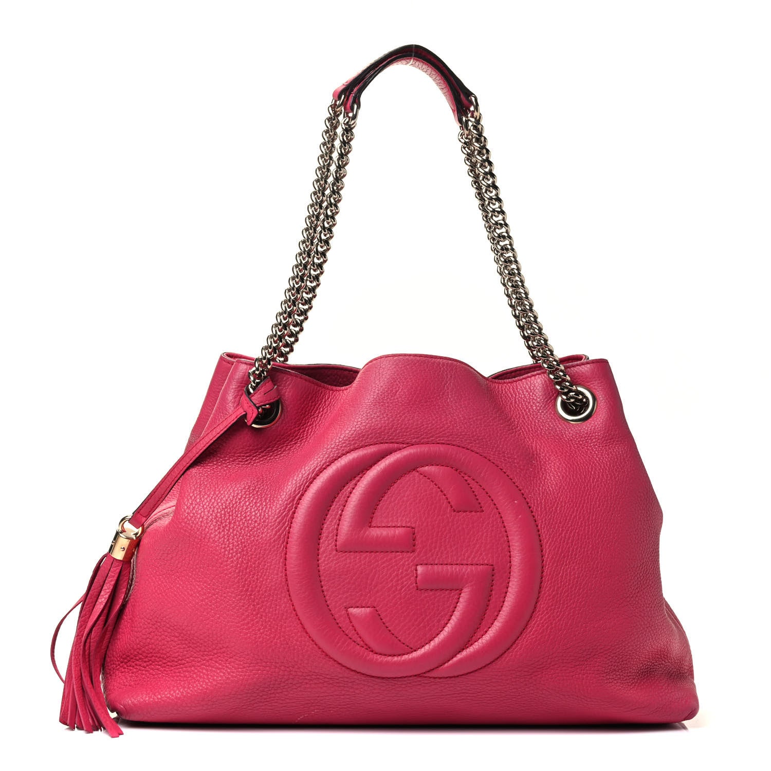 Gucci Pebbled Calfskin Medium Soho Chain Shoulder Bag Pink 1 of 4