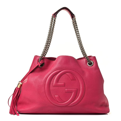 Gucci Pebbled Calfskin Medium Soho Chain Shoulder Bag Pink 1 of 4