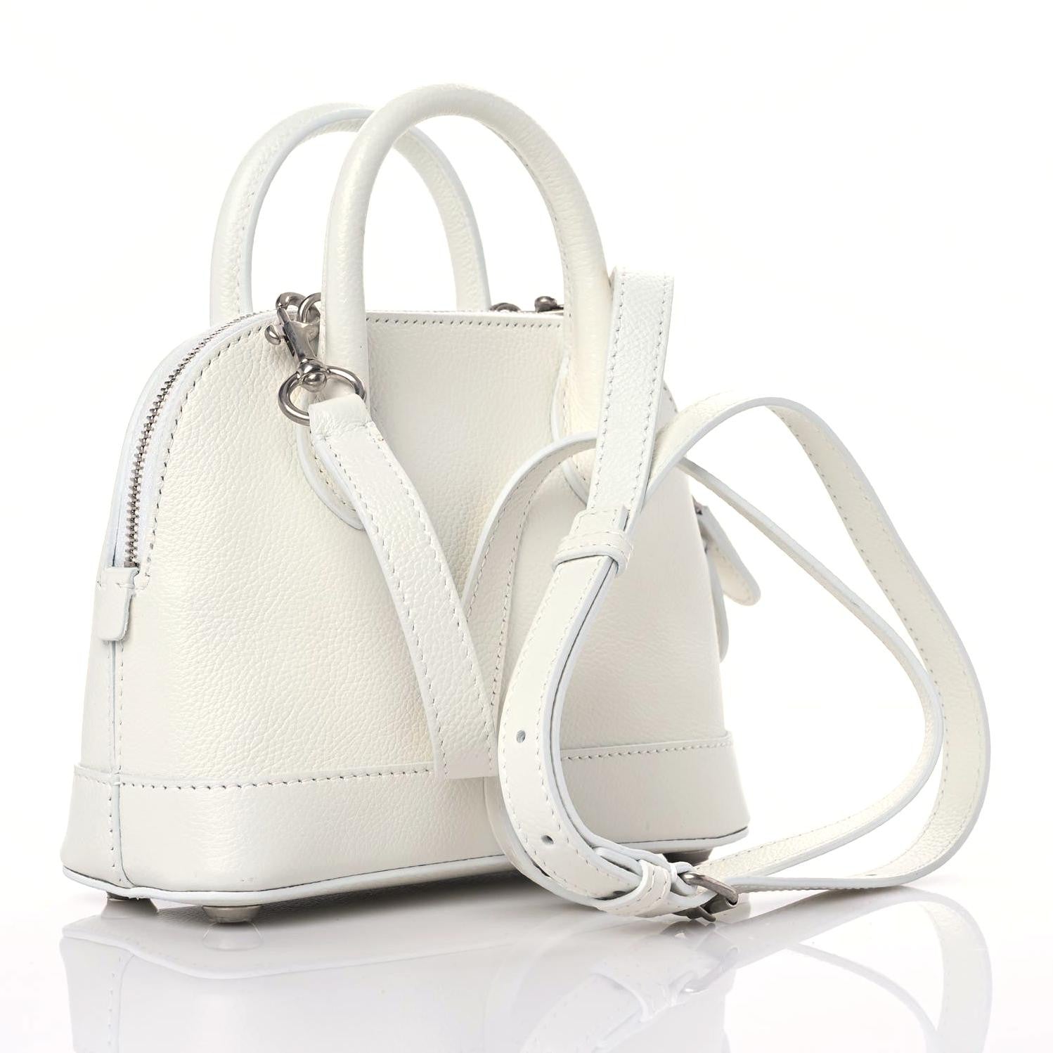 Balenciaga Grained Calfskin XXS Ville Top Handle Bag White Black 3 of 10