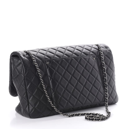 Chanel Calfskin Quilted XXL Travel Flap Bag Black 3 of 10