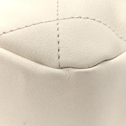 Chanel Calfskin Quilted Drawstring Bucket Bag White 11 of 15