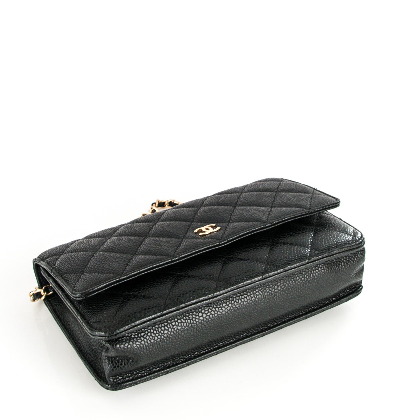 Caviar Quilted Wallet On Chain WOC Black