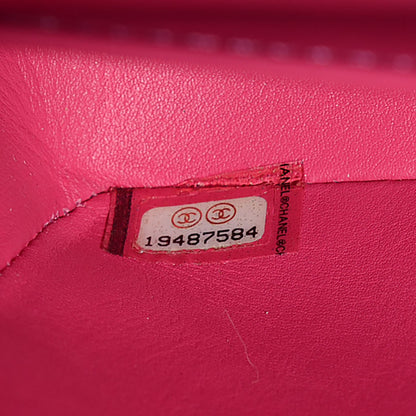 Chanel Python Medium Double Flap Dark Pink 9 of 10