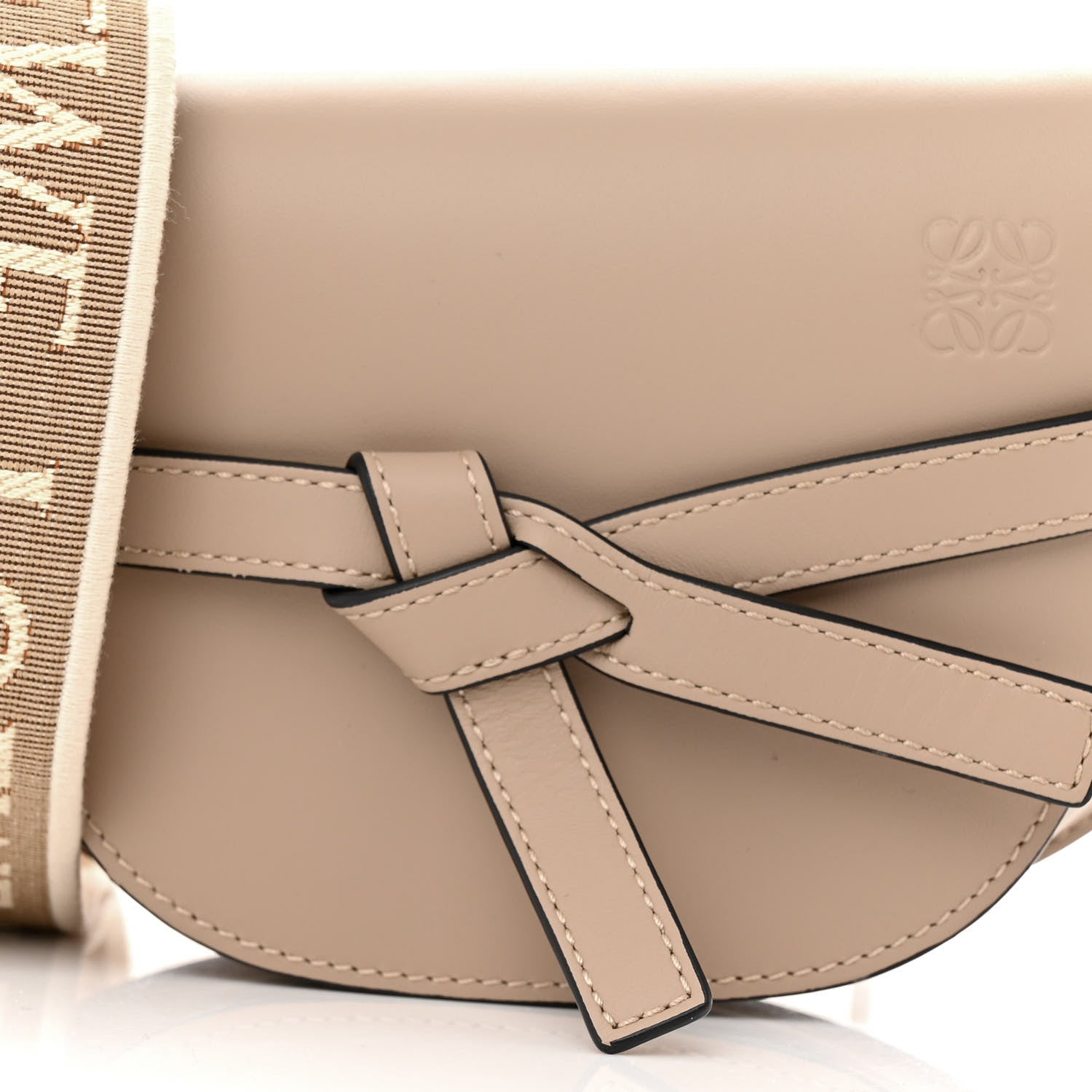 Loewe Calfskin Jacquard Mini Gate Dual Bag Sand 7 of 9