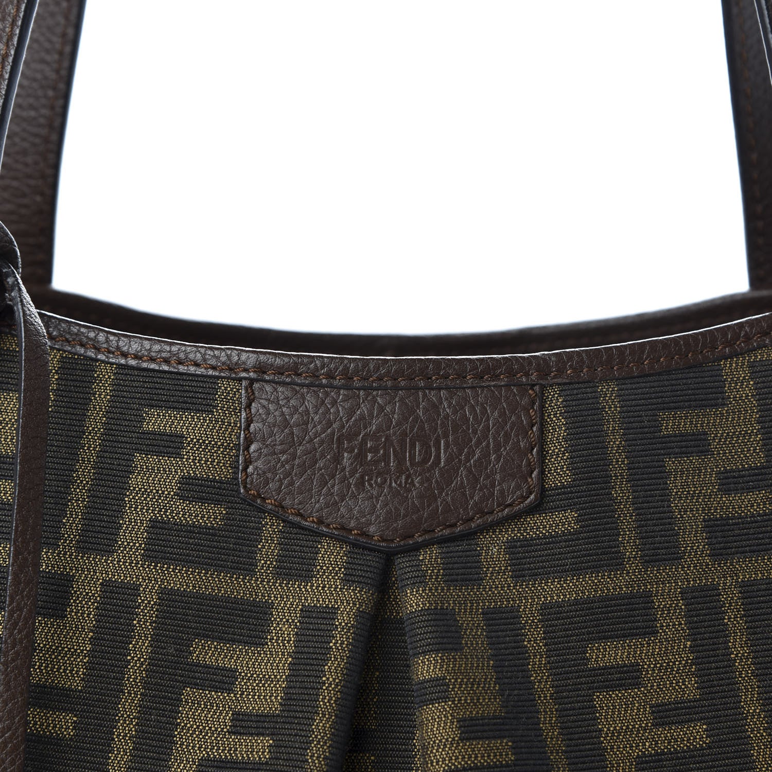 Fendi Zucca Vitello Artic Medium Shopping Tote Tobacco Castagna 8 of 10