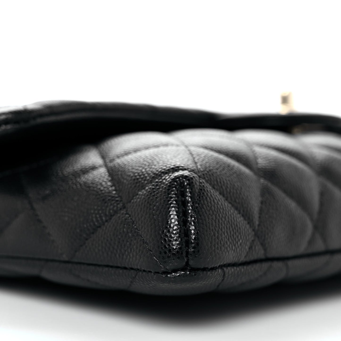 Caviar Quilted Flap Clutch Black