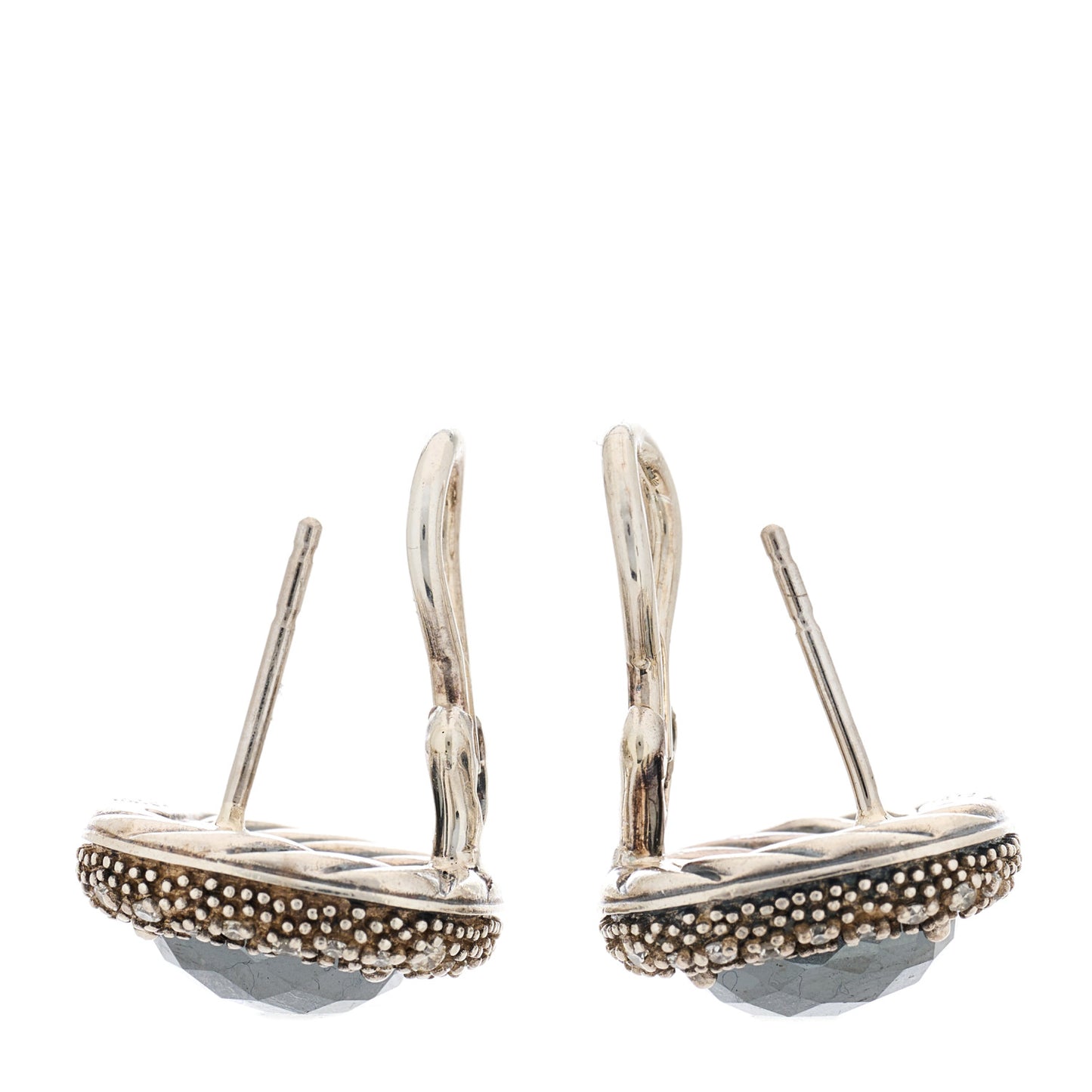 Sterling Silver Diamond Hematite Midnight Melange Earrings
