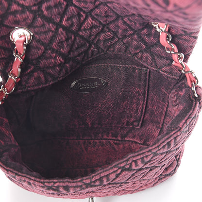 Chanel Washed Denim Quilted Small Denimpression Flap Red Black 5 of 10