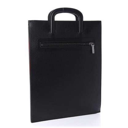 Christian Louboutin Calfskin Spiked Studded Large Trictrac Portfolio Bag Black 2 of 9