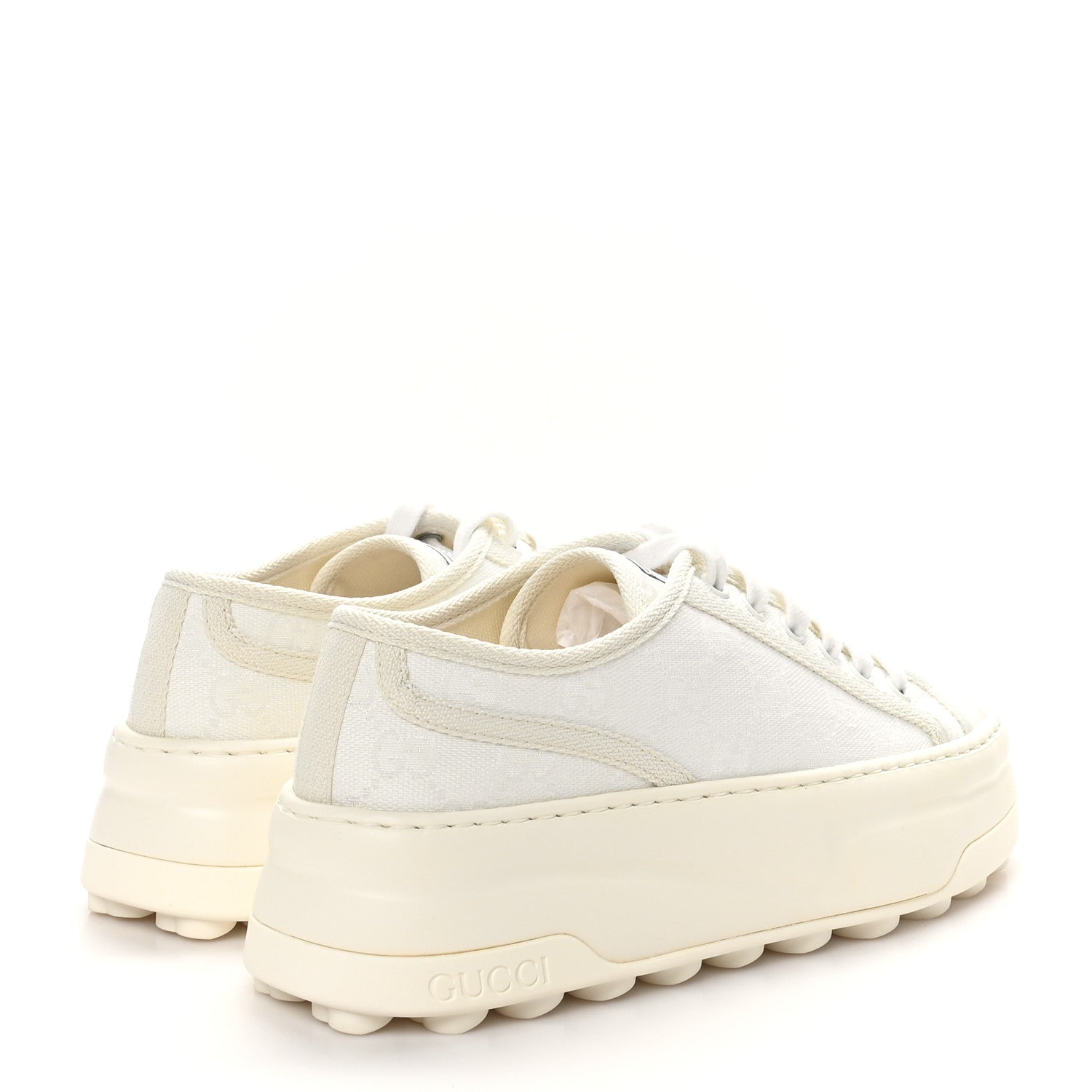 Gucci GG Monogram Womens 1977 Tennis Platform 52mm Sneakers 35 Great White Mystic White 5 of 8