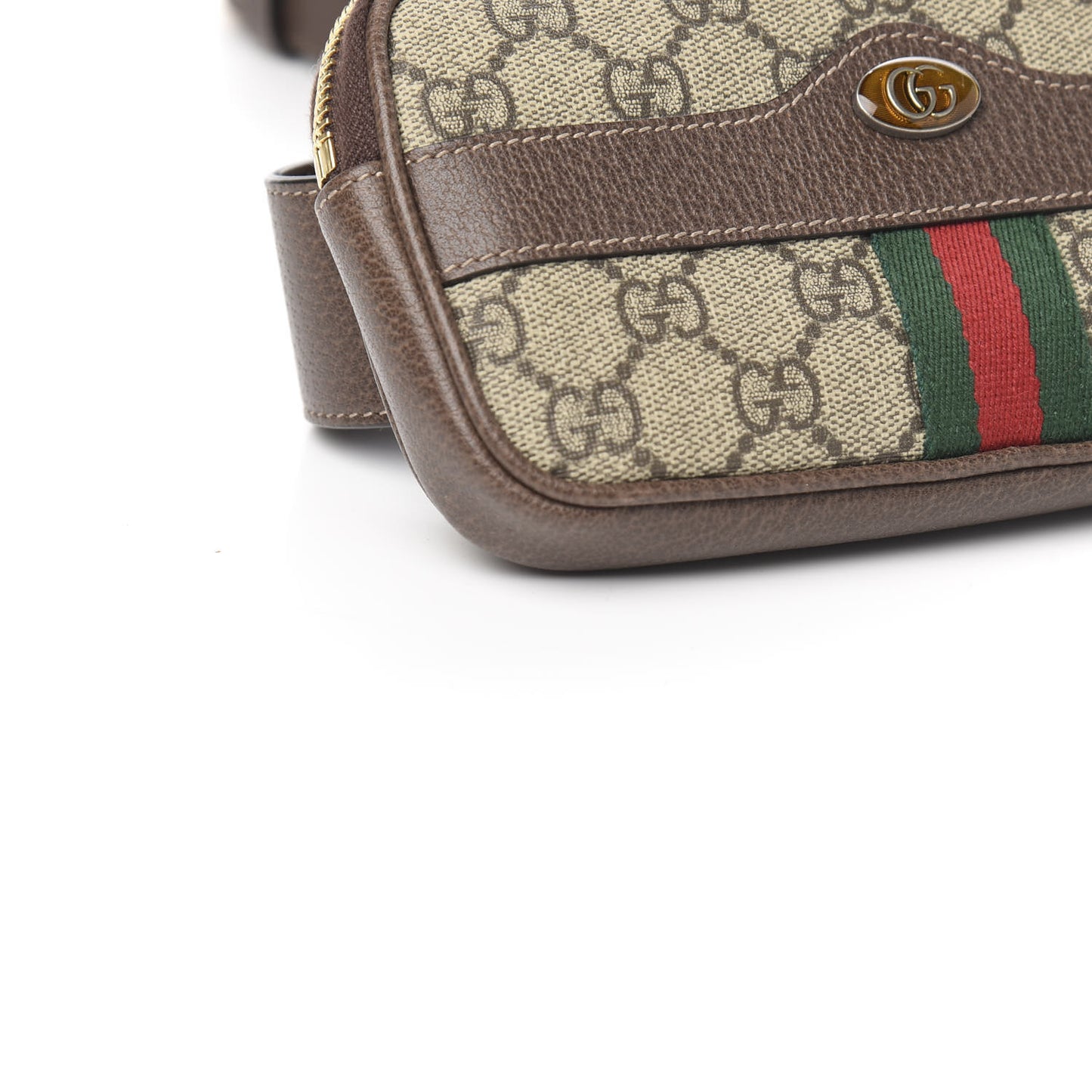 GG Supreme Monogram Web Ophidia Belted iPhone Case 105 42 Dark Brown