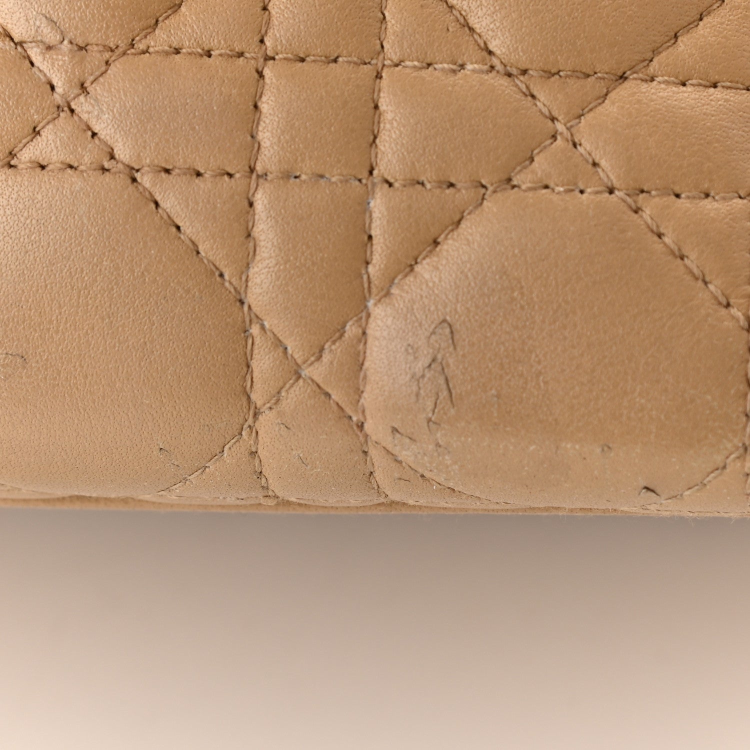 Christian Dior Lambskin Cannage Medium Lady Dior Beige 14 of 24