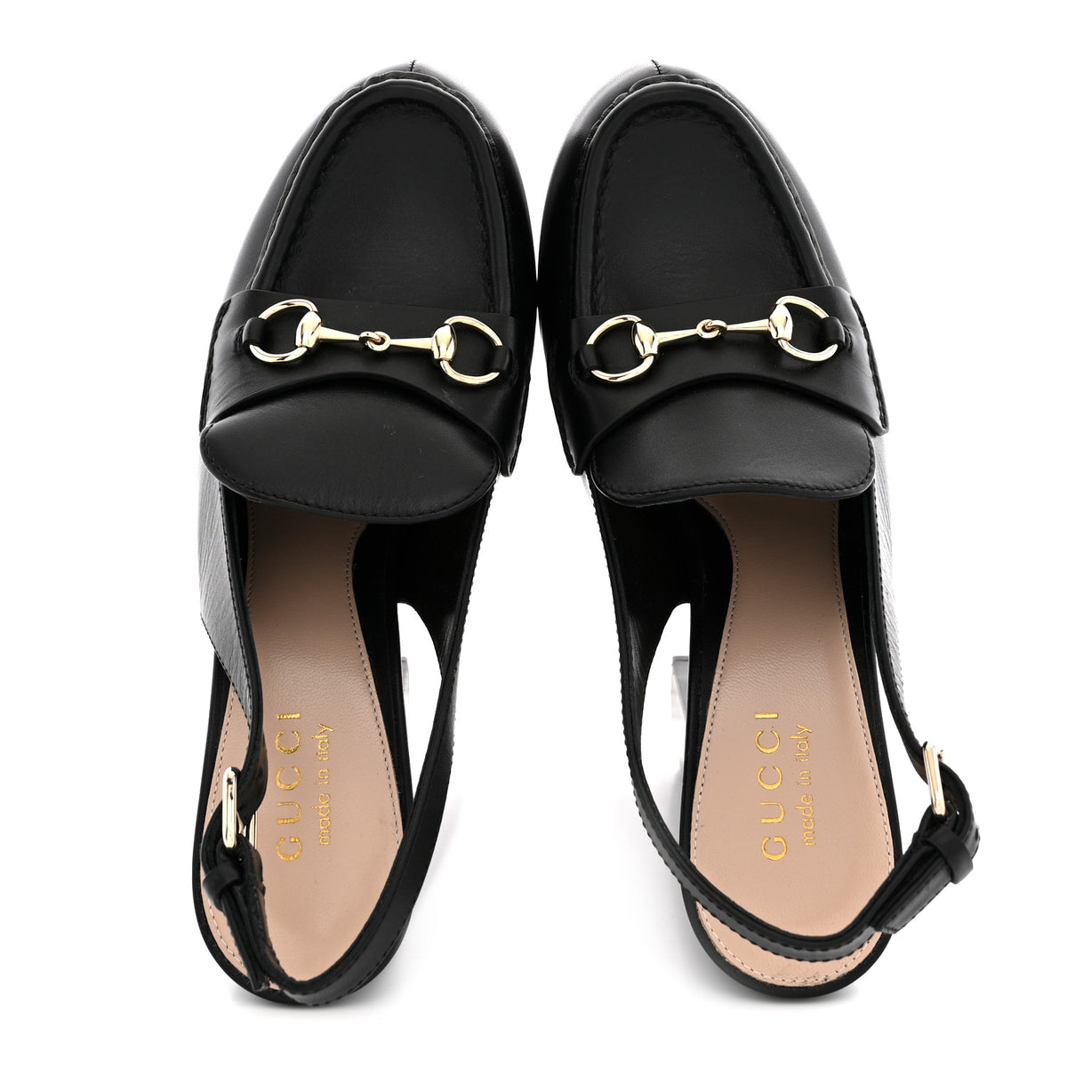 Gucci Calfskin Horsebit Platform 70/160mm Slingback Mules 37.5 Black 2 of 10