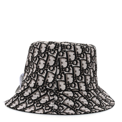 Christian Dior Polyester Cotton Oblique Reversible Teddy-D Brim Bucket Hat 567 Black 8 of 10