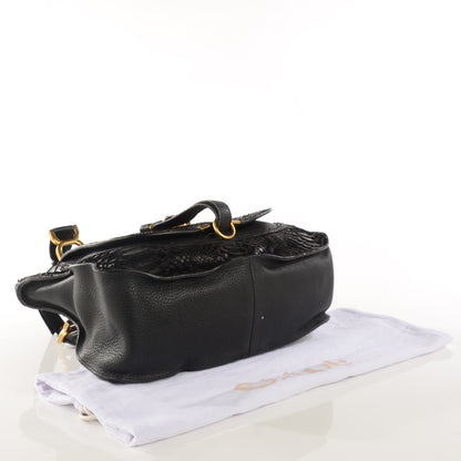 Chloe Python Small Marcie Satchel Black 4 of 8