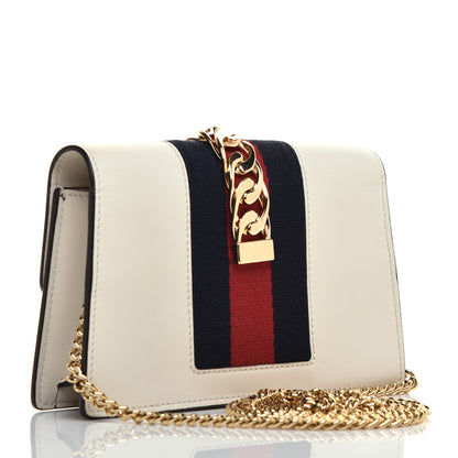 Gucci Calfskin Super Mini Sylvie Chain Shoulder Bag White 3 of 9