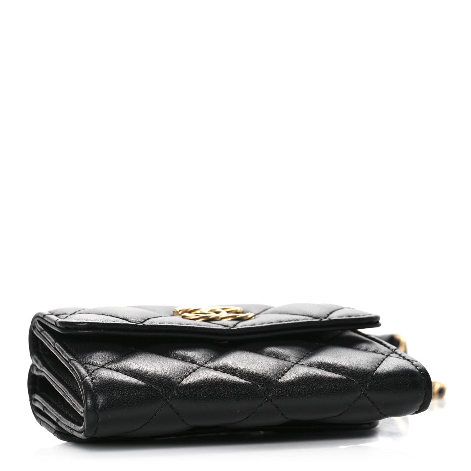 Chanel Lambskin Quilted Card Holder with Chain Black 3 of 11