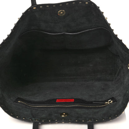 Valentino Garavani Grained Calfskin Rockstud Shoulder Tote Black 5 of 11