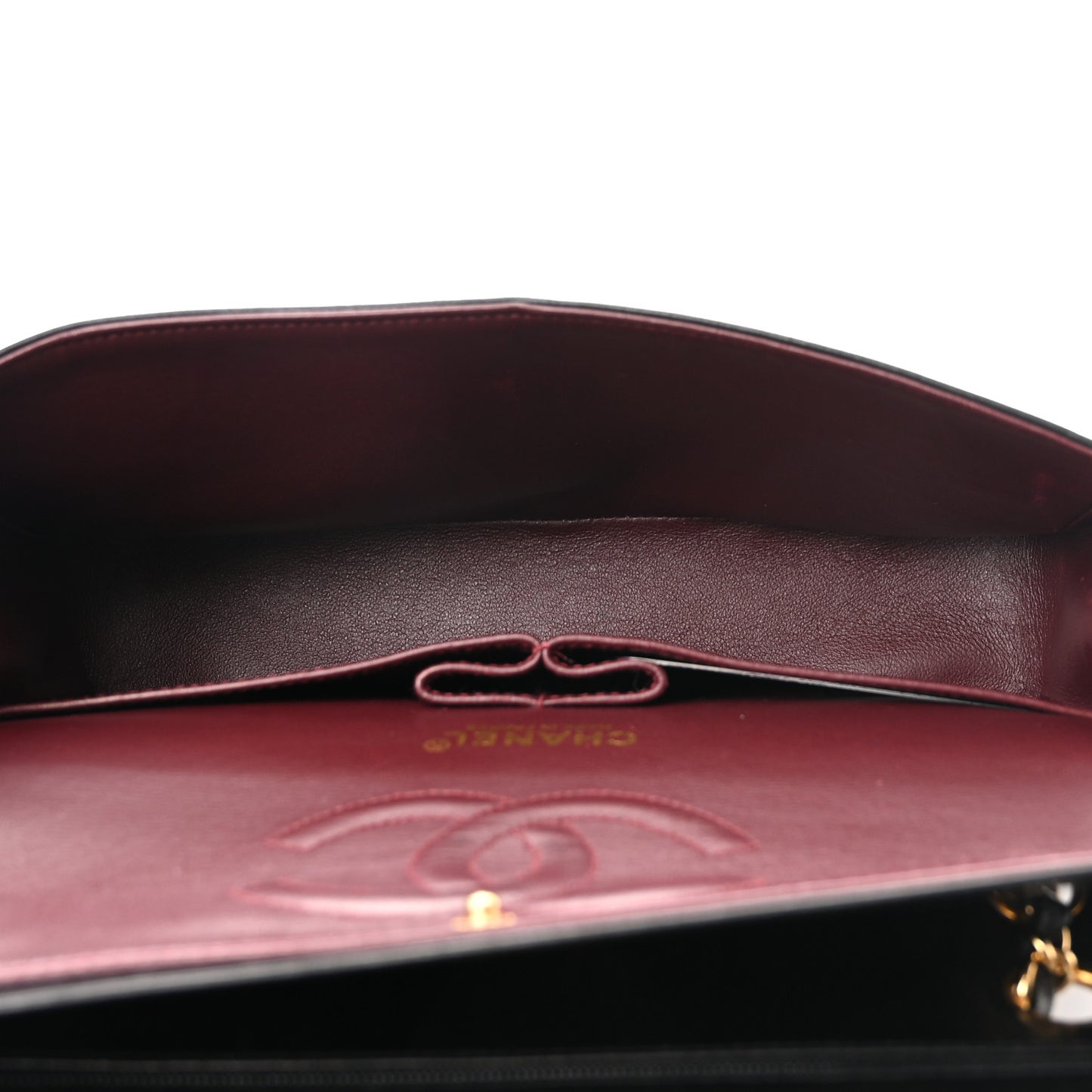 Lambskin Quilted Medium Double Flap Black