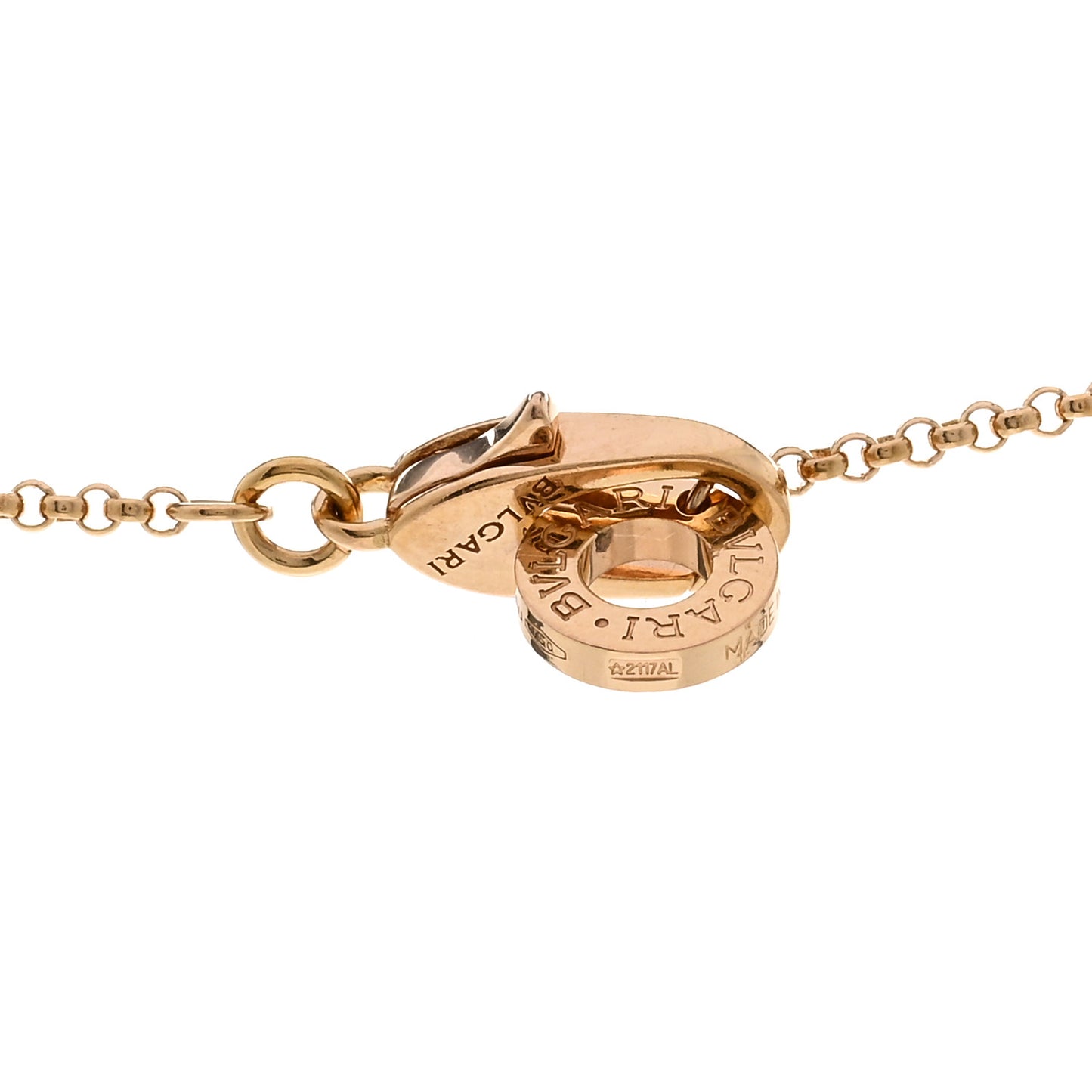 18K Rose Gold Diamond Small B.Zero1 Pave Pendant Necklace