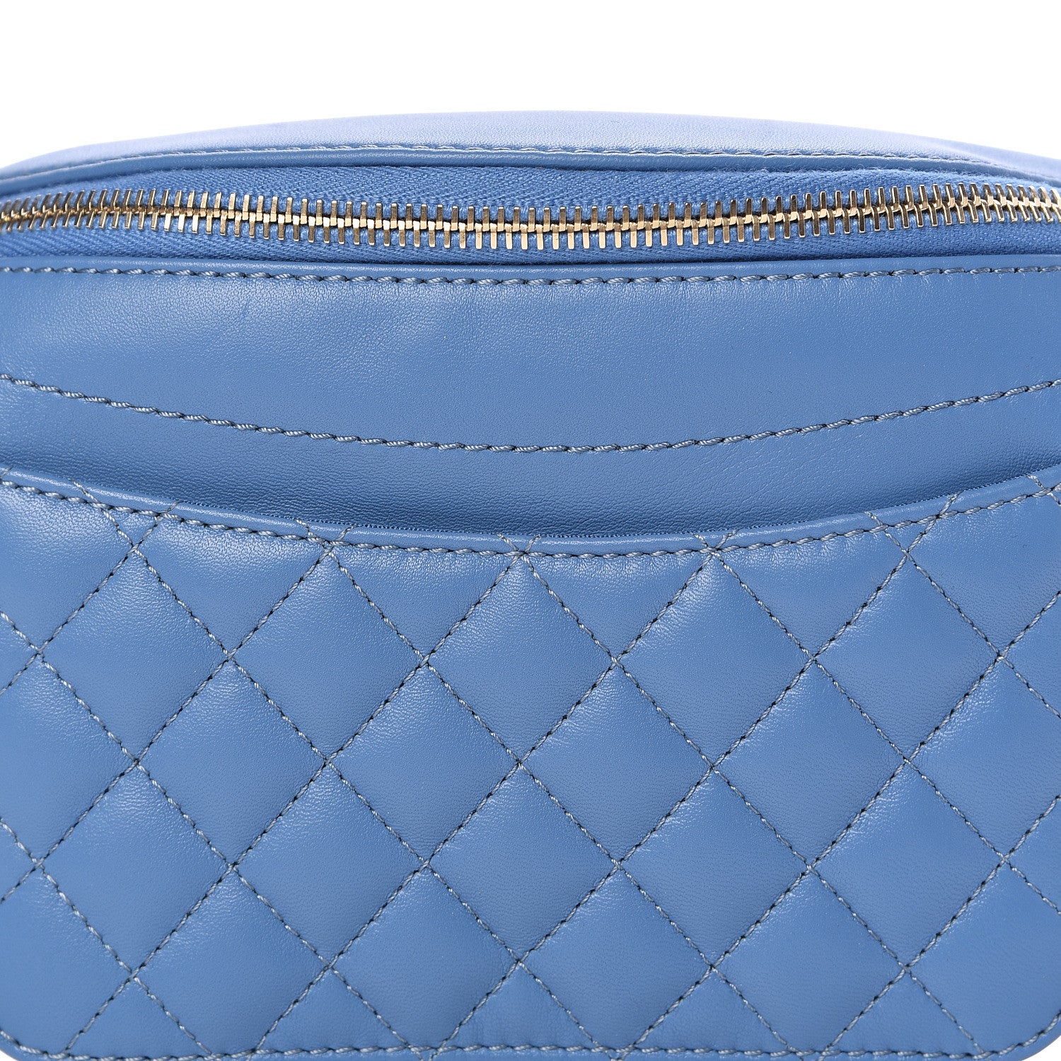 Chanel Lambskin Quilted Bi Waist Bag Fanny Pack Blue 10 of 10