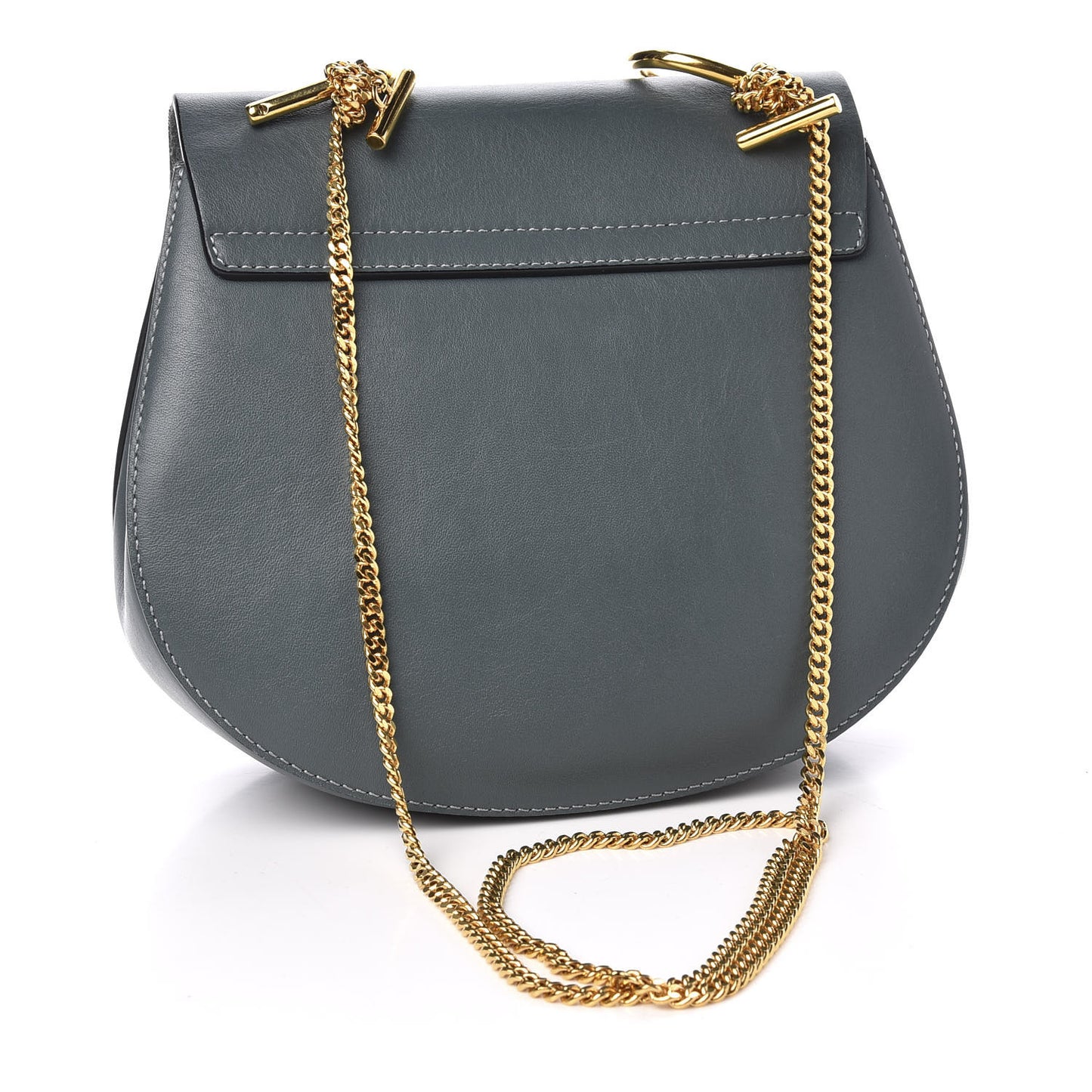 Suede Smooth Calfskin Drew Shoulder Bag Cloudy Blue