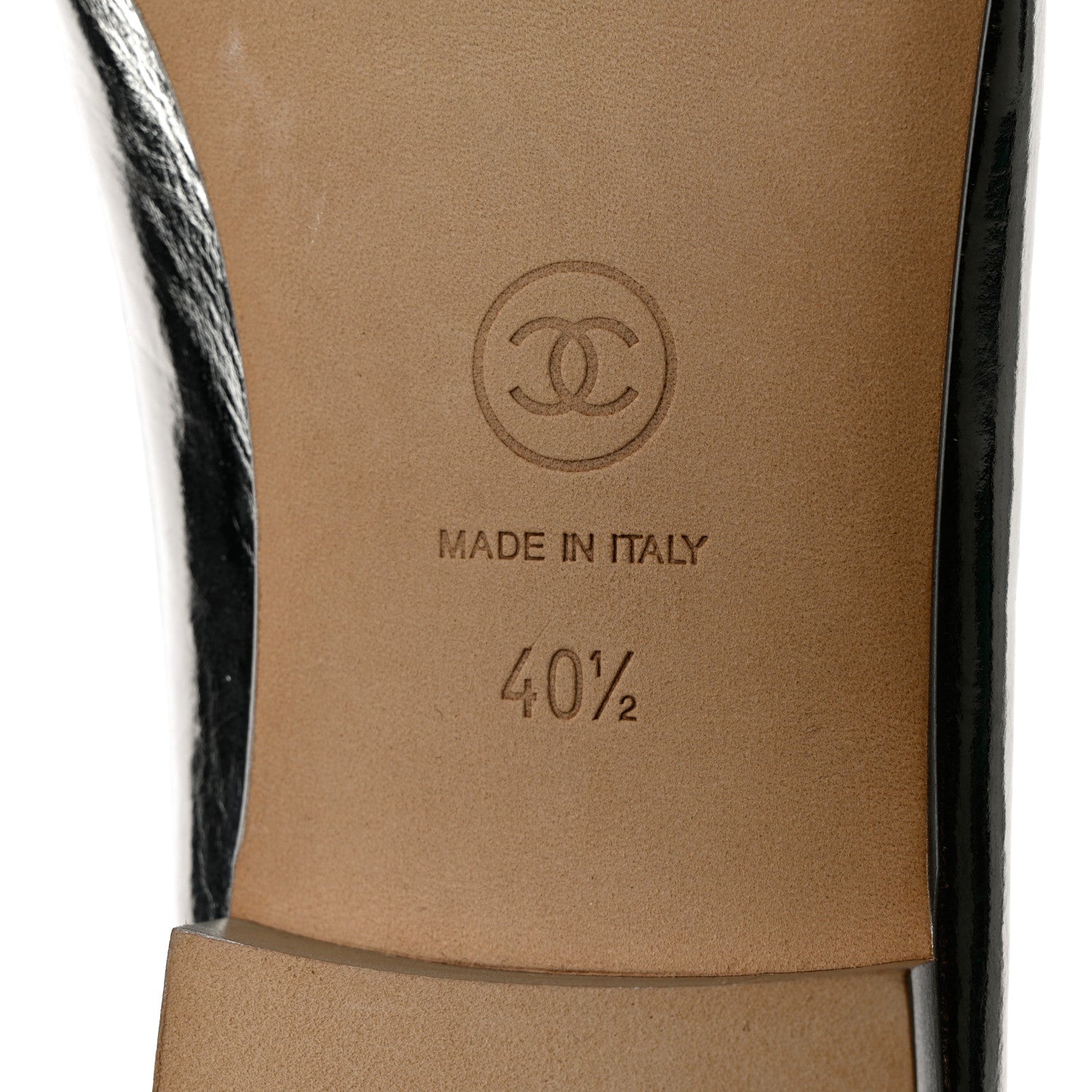 Chanel Metallic Aged Calfskin Cap Toe CC Ballerina Flats 40.5 Silver 13 of 15