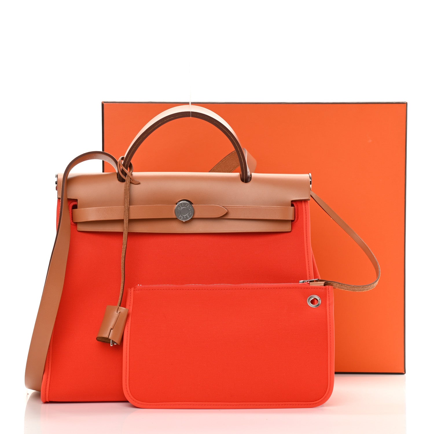 Hermes Vache Hunter Toile Militaire Herbag Zip 31 PM Bougainvillea Fauve 16 of 16