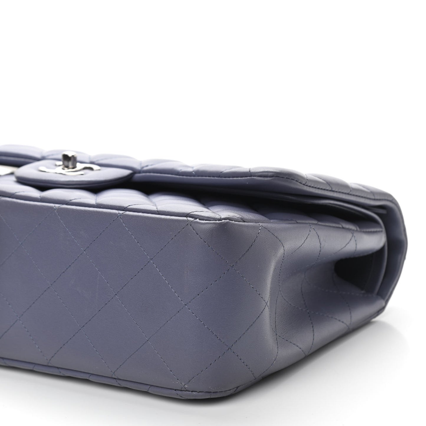 Lambskin Quilted Jumbo Double Flap Light Purple