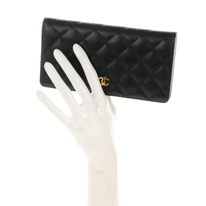 Chanel Caviar Quilted Yen Wallet Black 2 of 8