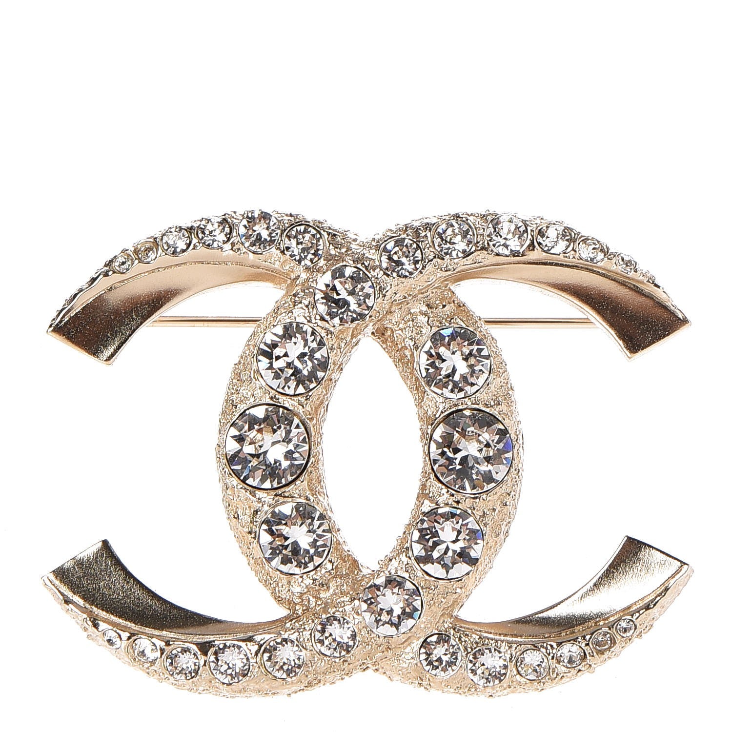 Chanel Crystal CC Brooch Gold 1 of 5