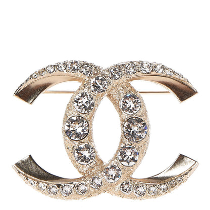 Chanel Crystal CC Brooch Gold 1 of 5