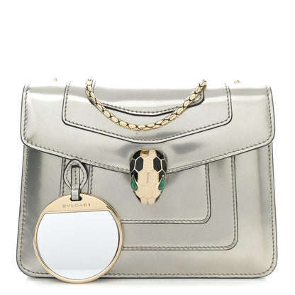 Bulgari Metallic Calfskin Small Serpenti Forever Snake Strap Crossbody Bag Silver 3 of 11