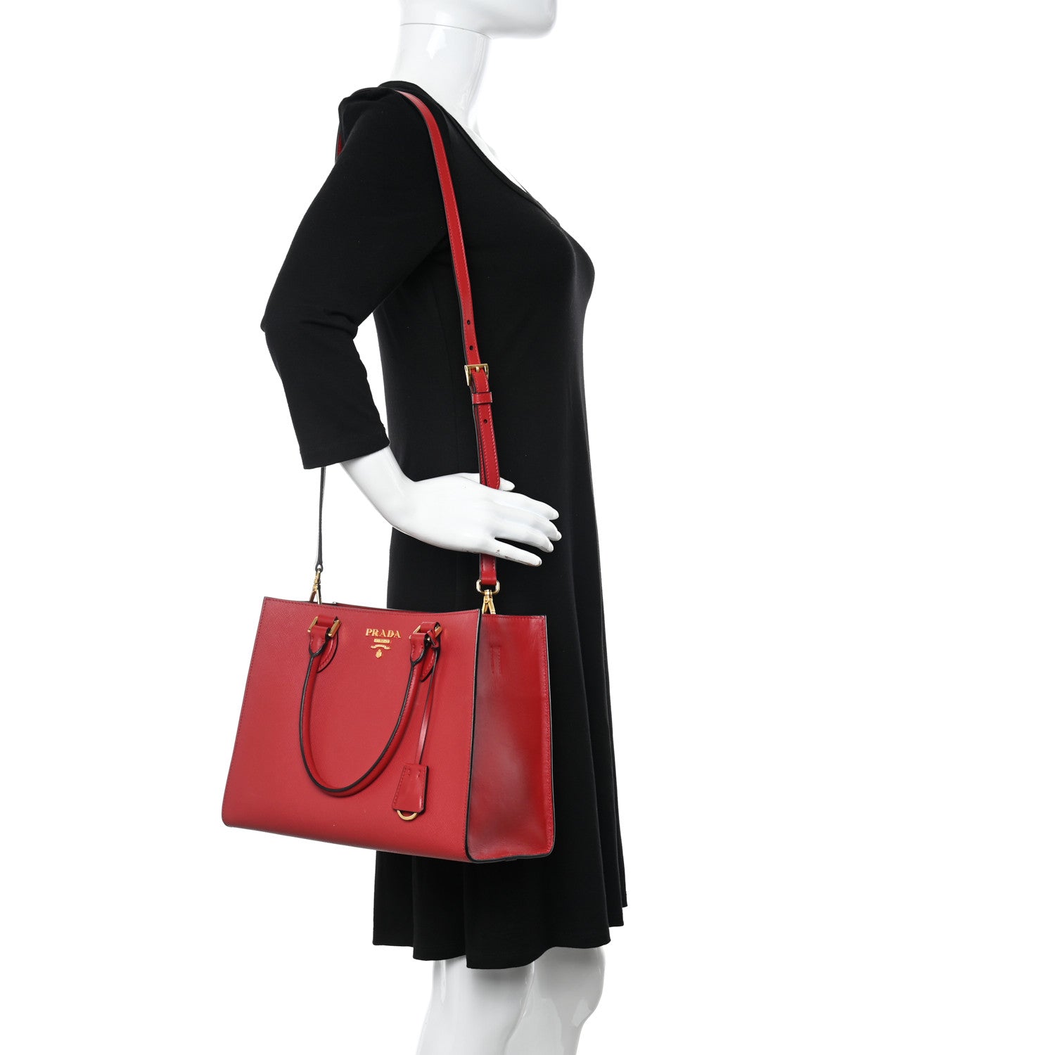 Prada Saffiano Soft Calfskin Tote Fuoco 2 of 9