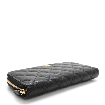 Chanel Caviar Quilted Large Gusset Zip Around Wallet Black 4 of 12