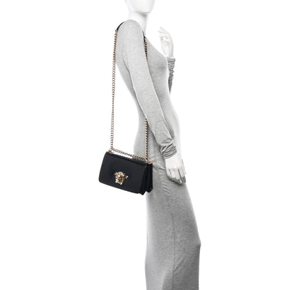 Versace Patent Palazzo Medusa Chain Shoulder Bag Black 2 of 12