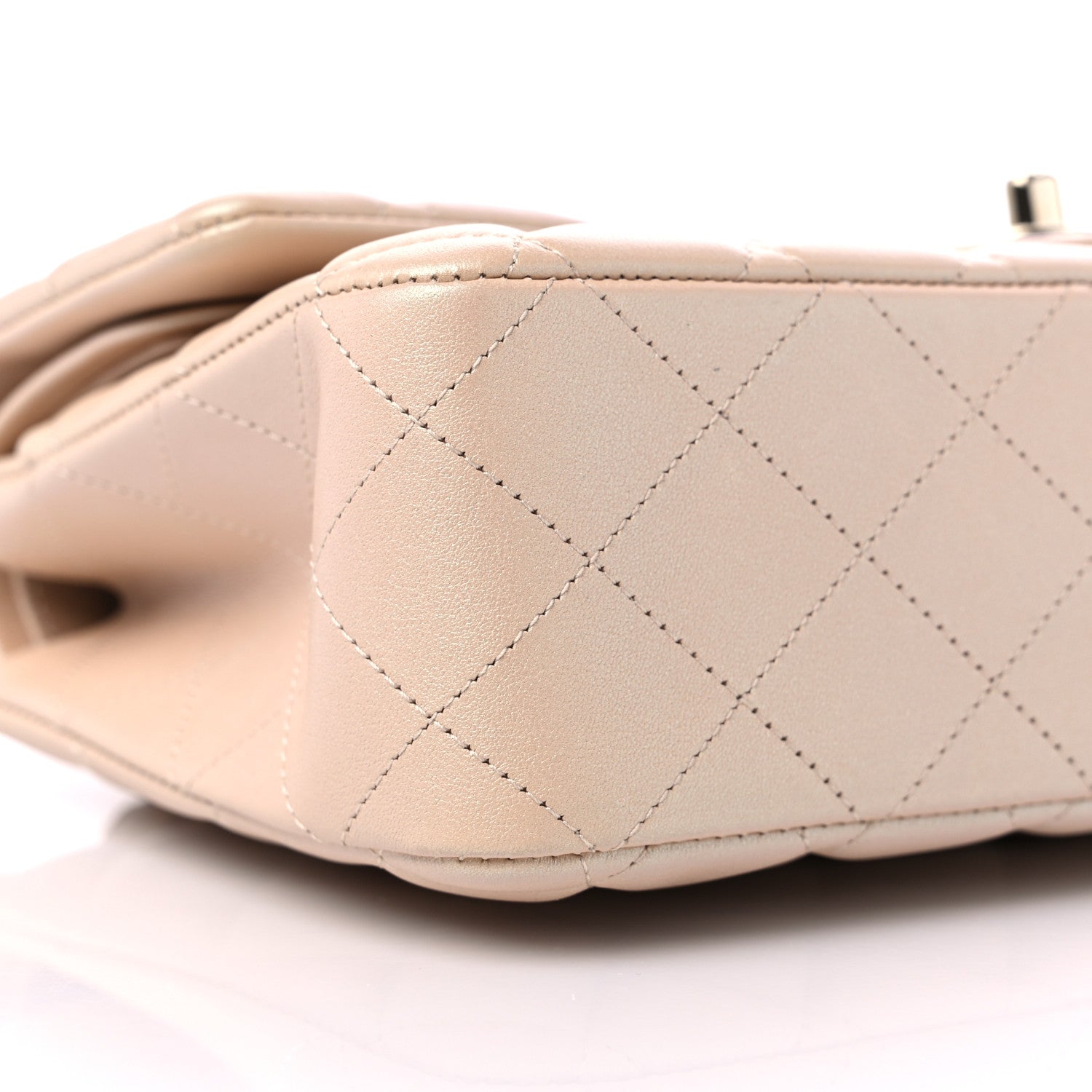 Chanel Iridescent Calfskin Quilted Medium Double Flap Beige 8 of 10
