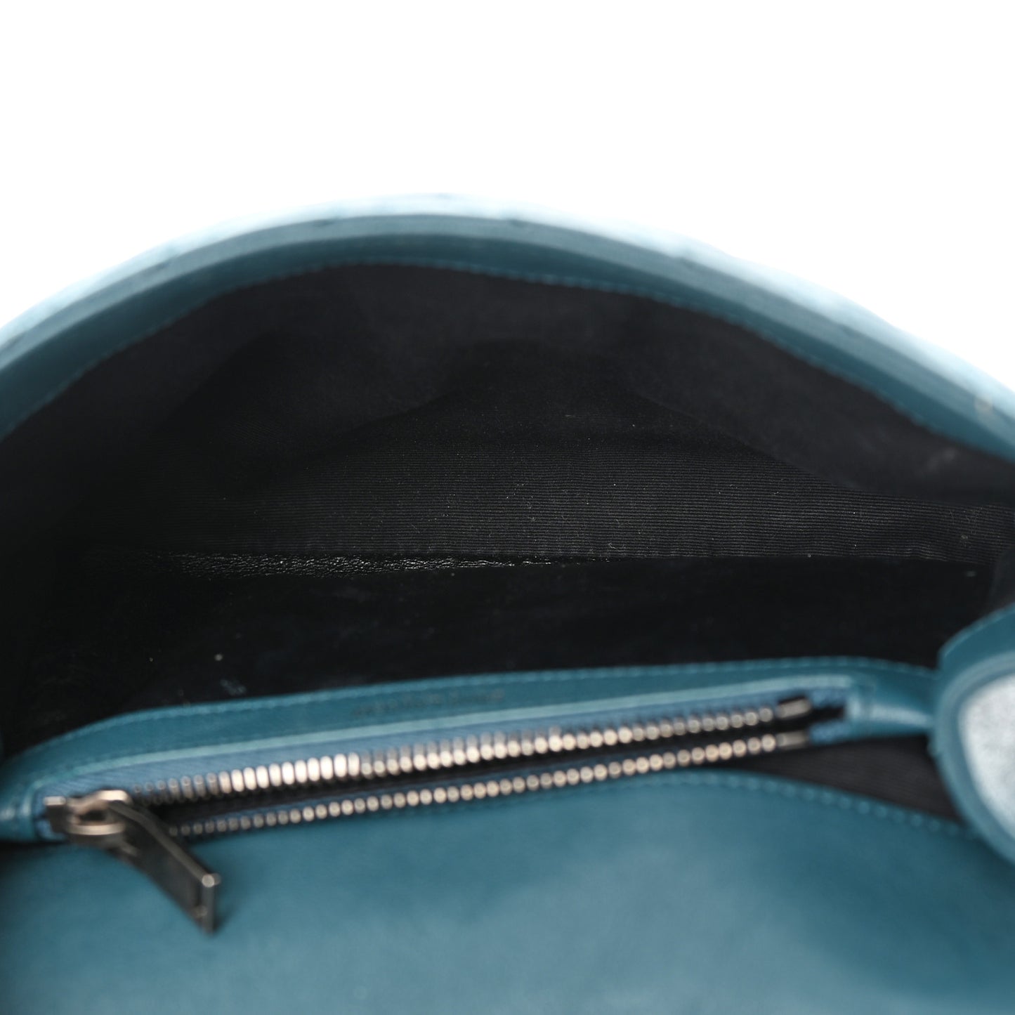 Sheepskin Matelasse Chevron Monogram Medium College Bag Petrol Green