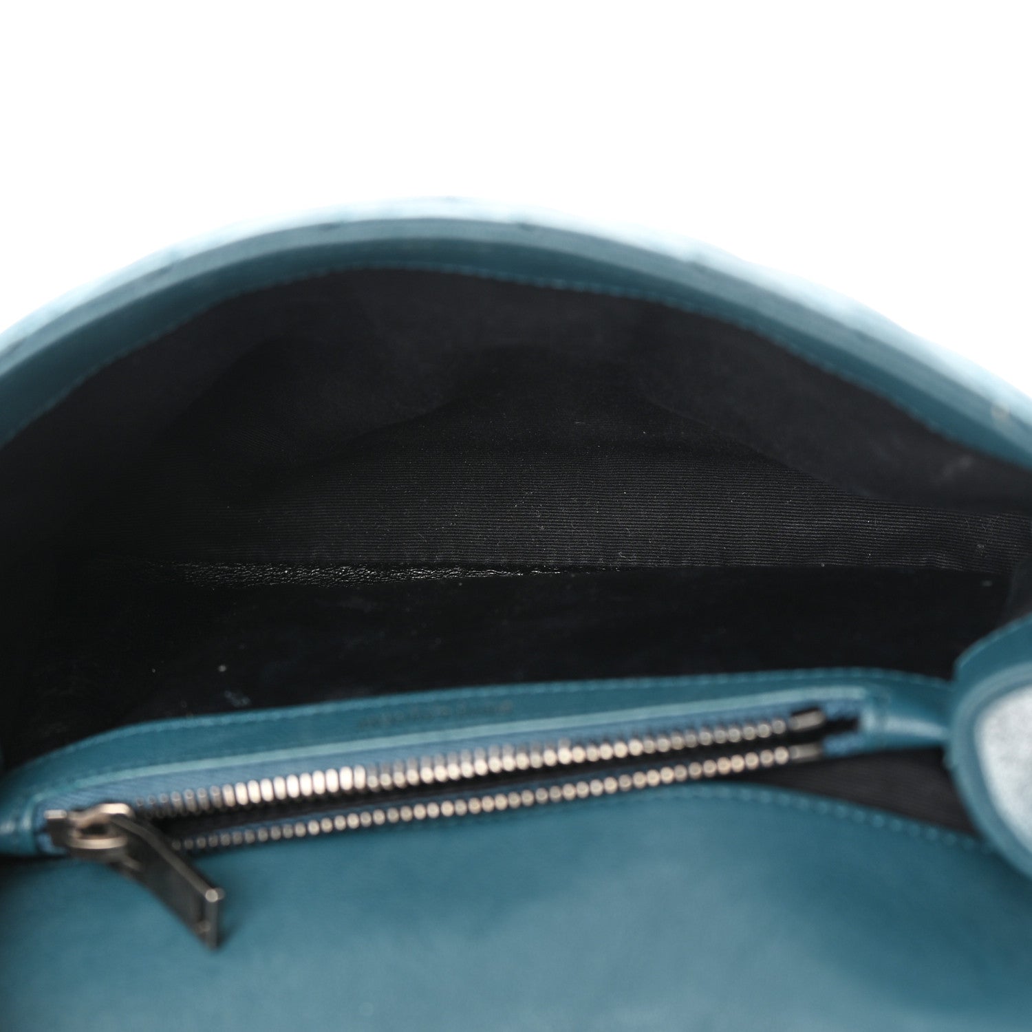 Saint Laurent Sheepskin Matelasse Chevron Monogram Medium College Bag Petrol Green 5 of 14