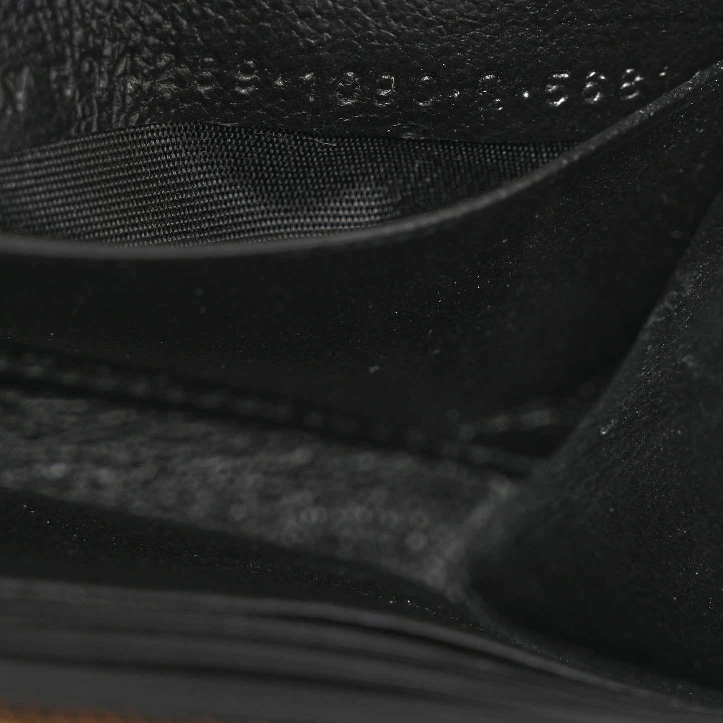 Grained Calfskin Logo Cash Thin Money Wallet Black White