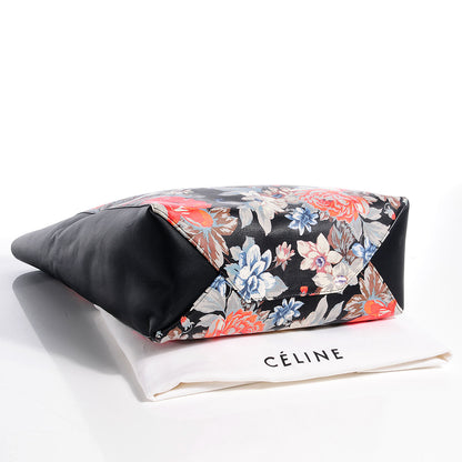 Celine Lambskin Floral Vertical Cabas Potiron 4 of 8