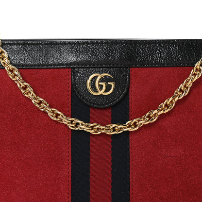 Gucci Suede Patent Web Medium Ophidia Chain Shoulder Bag Hibiscus Red Black 8 of 10