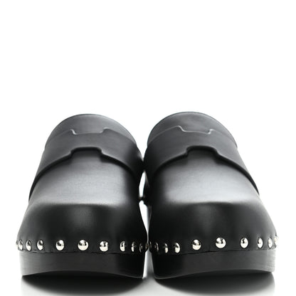 Hermes Calfskin Calya Mules 36 Black 2 of 8