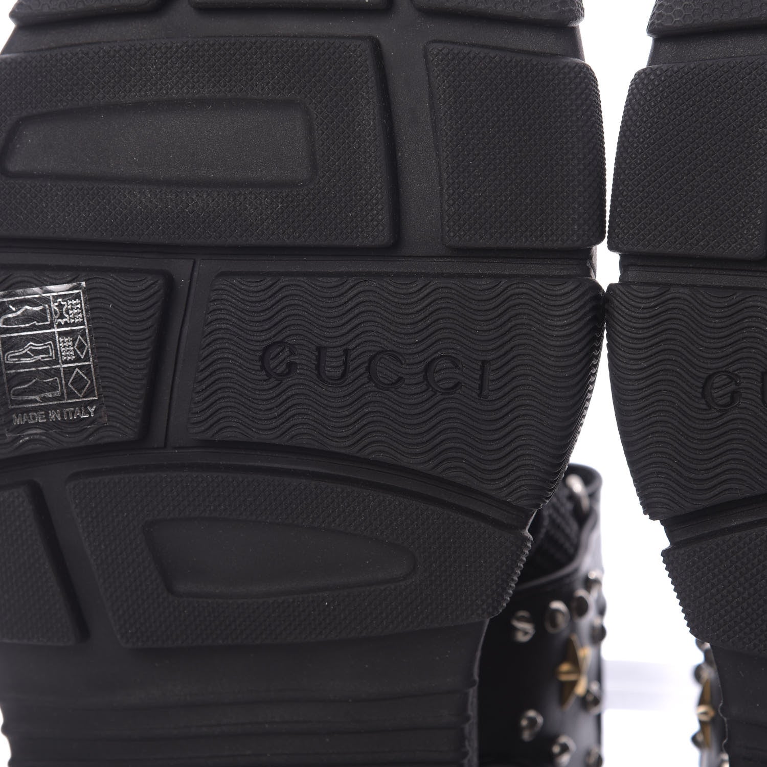 Gucci Nappa Mesh Studded Mens Aguru Sandals 10 Black 8 of 10