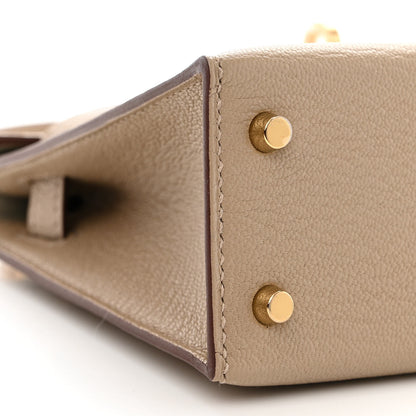 Hermes Chevre Mysore Horseshoe Mini Kelly Sellier 20 Gris Tourterelle Gris Perle 8 of 10