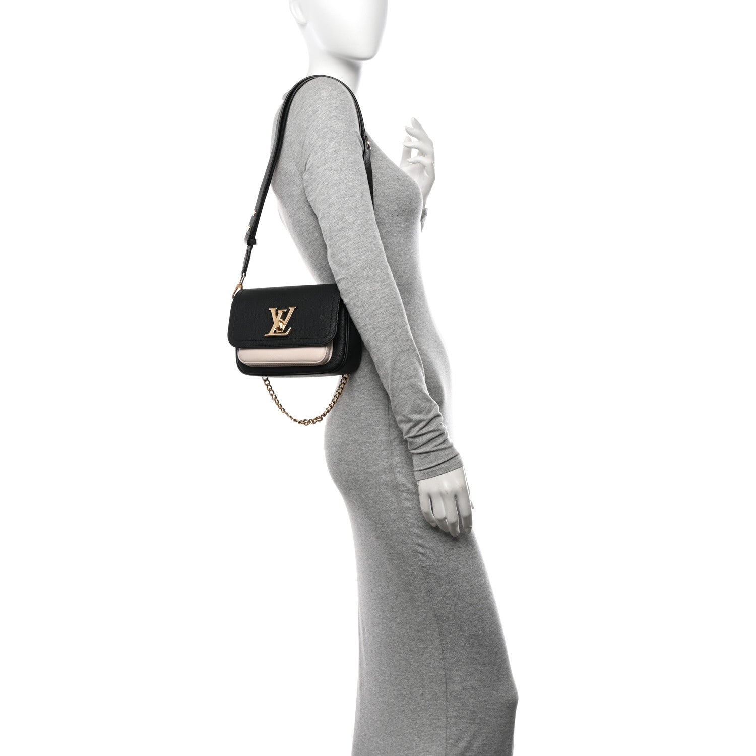 Louis Vuitton Grained Calfskin Lockme Tender Black 2 of 10