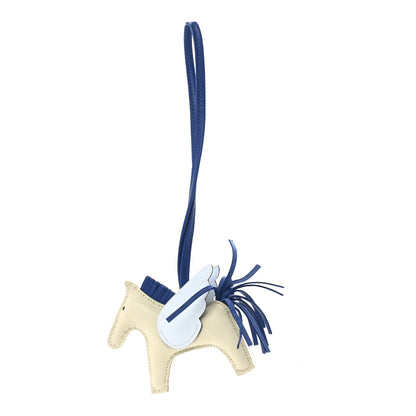 Hermes Milo Lambskin Grigri Rodeo Pegase Horse Bag Charm PM Craie Bleu De France Bleu Brume 1 of 5