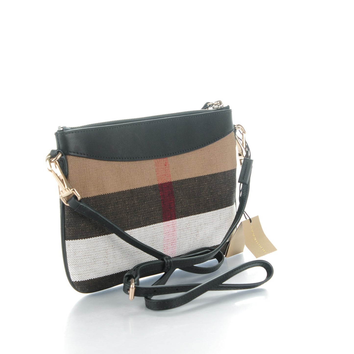 Mega Check Peyton Crossbody Clutch Bag Black