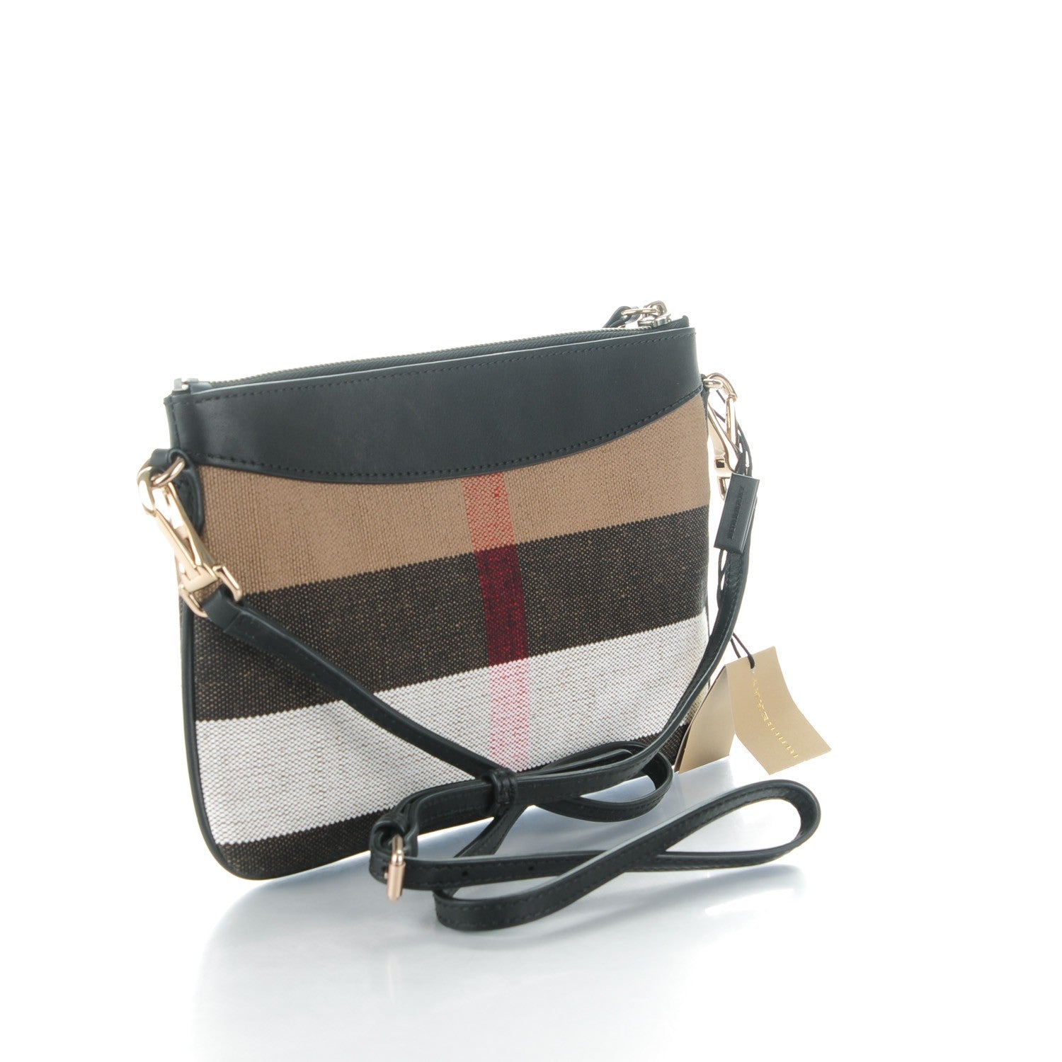 Burberry Mega Check Peyton Crossbody Clutch Bag Black 3 of 8