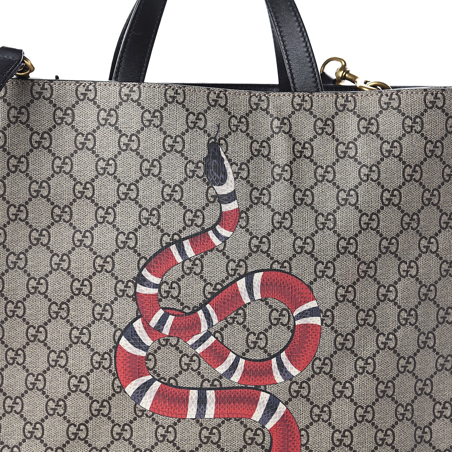 Soft GG Supreme Monogram Kingsnake Vertical Tote Black